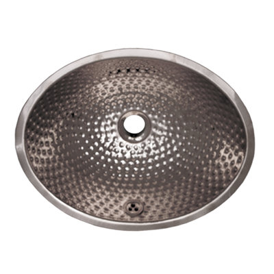 Metal Oval Undermount Bathroom Sink with Overflow