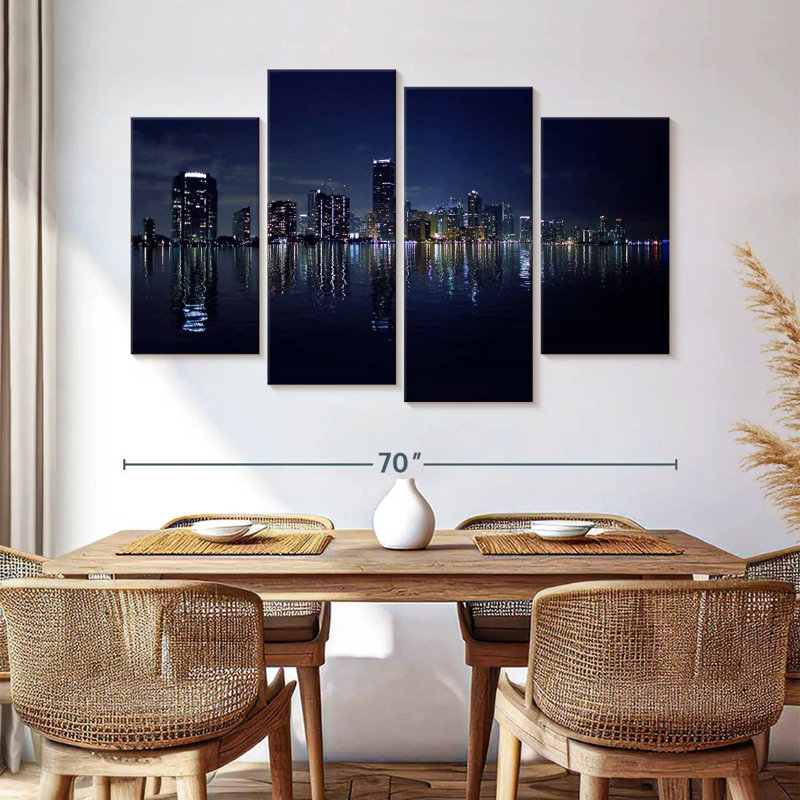 Nicci Miami Cityscape Lights, 42" H x 68" W