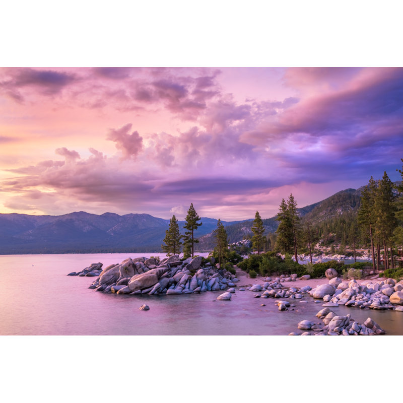 «Lake Tahoe Sunset» par Mariuszblach - photographie sur toile tendue, L 36 po x H 24 po