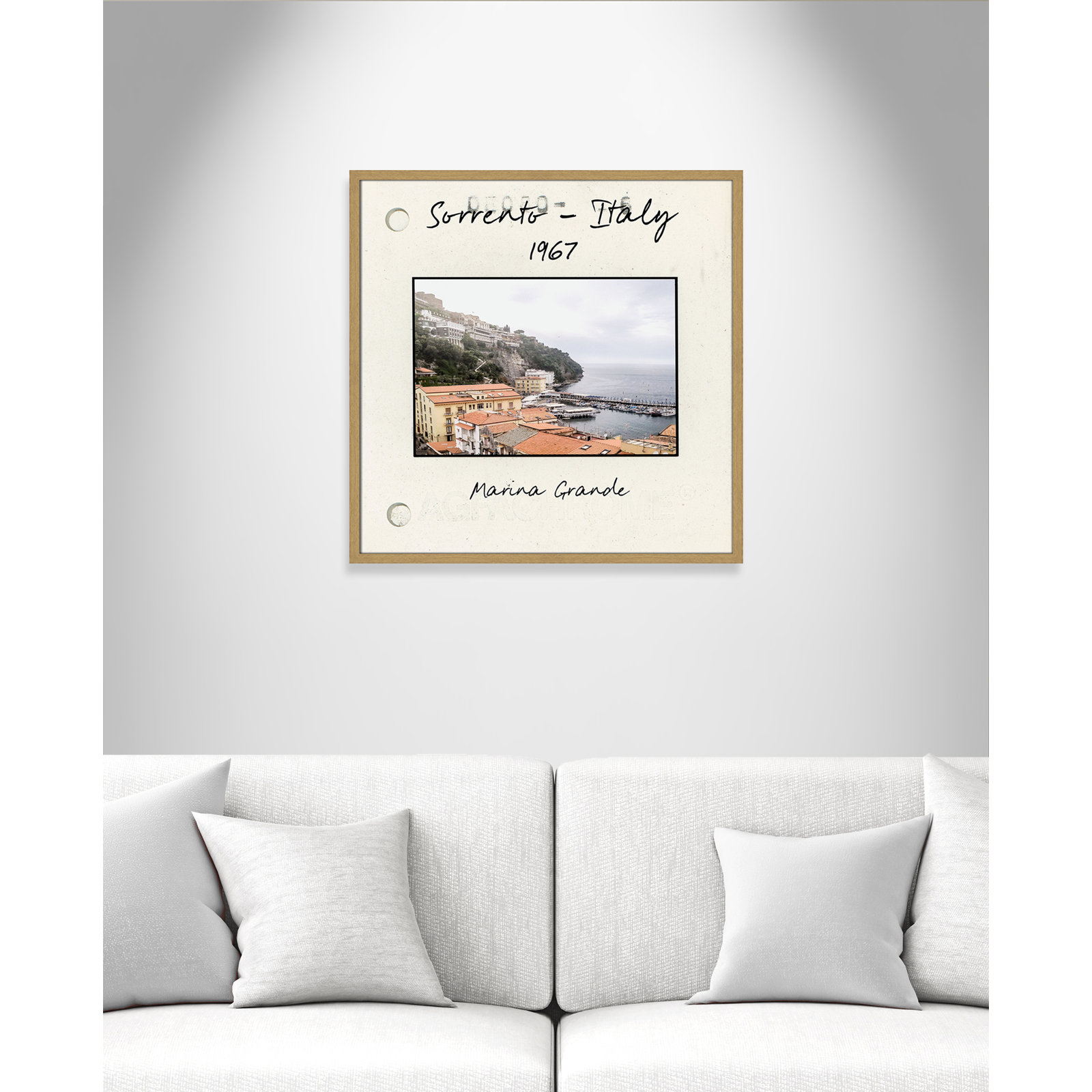 Ritona "Sorrento, Italy" Print, Natural Single Picture Framed Paper, 27.5" H x 27.5" W x 0.75" D