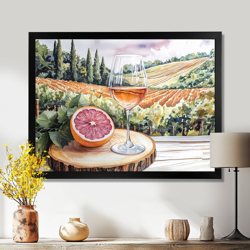 Birtie - Vineyard, art mural, Reproduction encadrée d'une seule photo, H 30 po x l 40 po, Noir