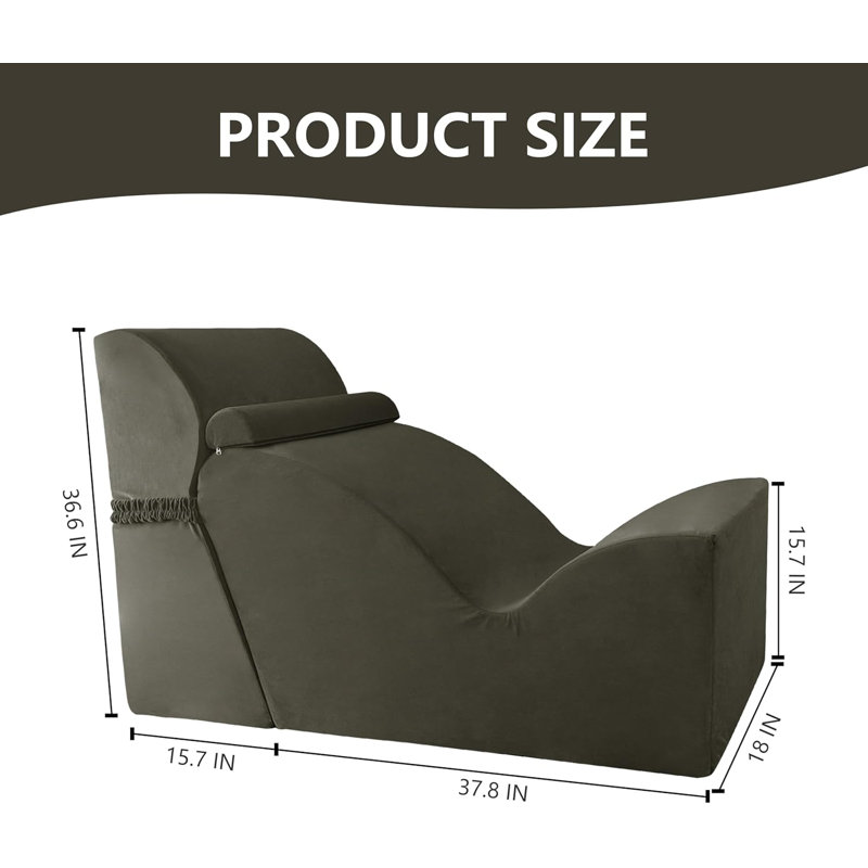 Lie-down Comfort Wowmax Curved Chaise Lounge For Yoga, For Exercise, Relaxation,stretching, Curved Yoga Chair, Yoga Couch, Chaise Lounge Chair For Bedroom/living Room, Velvet Indoor Yoga Furniture, Coffee