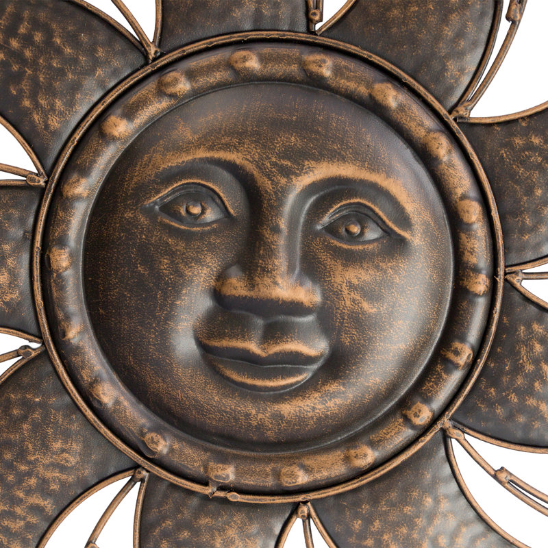 Celestial Sun and Moon Metal Wall Decor