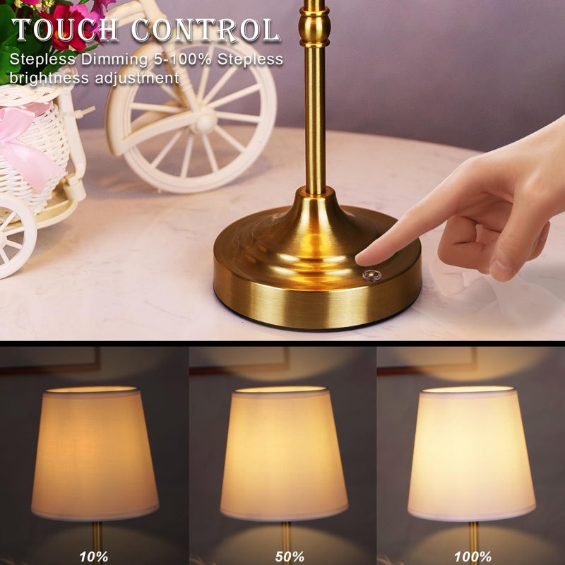 Rechargeable Touch Control LED Table Lamp With Dimmable Cordless Design For Bedroom, Dining Room, Office
