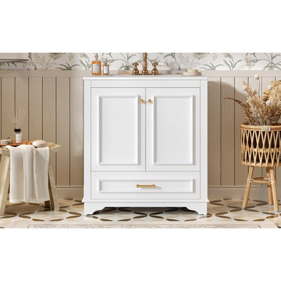 Meuble-lavabo 30 po avec meuble-lavabo en céramique