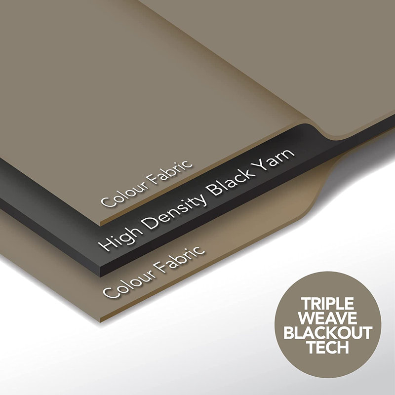 Malone Room Darkening Thermal Curtain, Width 132 x Drop 138cm, Taupe