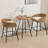 24” Patio Round Bar Table, Wicker Outdoor Bistro Table with Faux Wood Stone Top for Garden, Backyard, Balcony, and Poolside