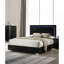 Mobilier de chambre à coucher contemporain avec cadre de lit tête de lit à DEL avec finition UV et piano noir-940732808-924629310