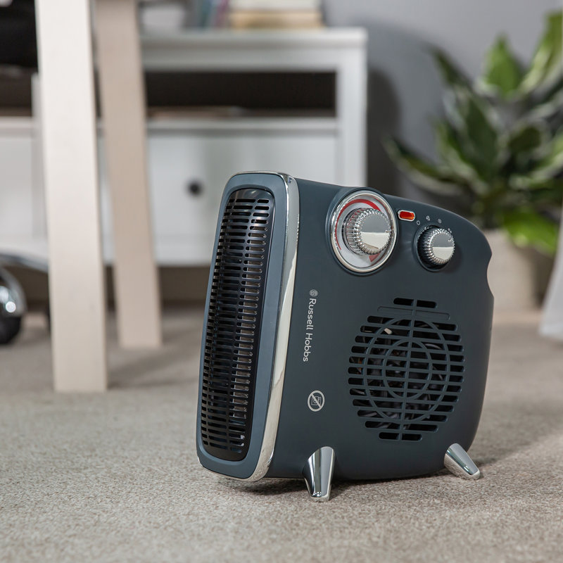 Russell Hobbs RHRETHFH1001G Upright & Flatbed Grey Retro Fan Heater