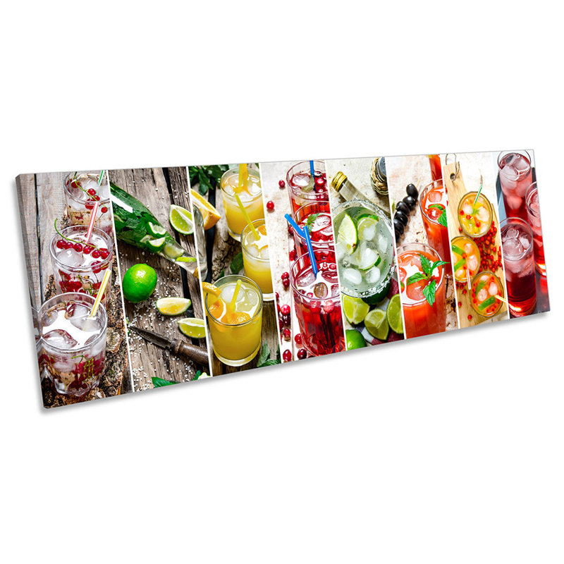 Fresh Cocktail Drinks Kitchen - Wrapped Canvas Panoramic Print, 30.48cm H x 91.44cm W x 2cm D