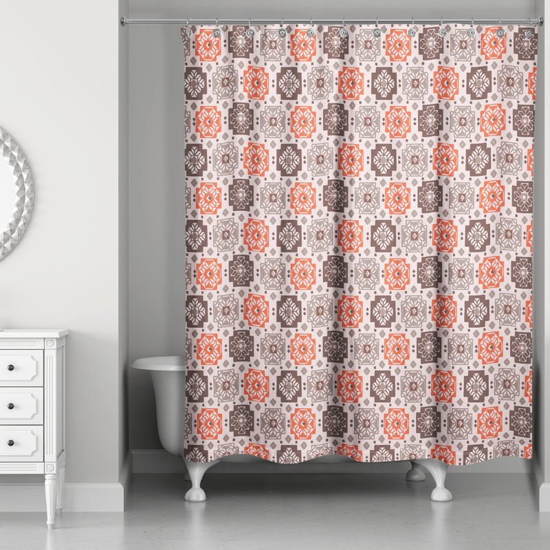 Hansley Floral Shower Curtain, Red