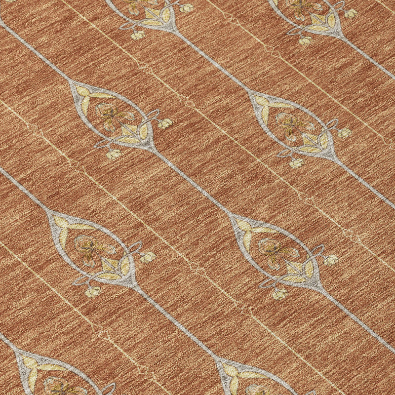 Tapis intérieur / extérieur lavable à la machine pour enfants ACN2691, Rouille, Tapis de couloir 2 pi 3 po x 7 pi 6 po