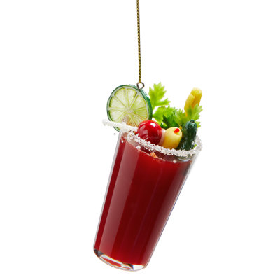 Ornement sanglant Mary en verre rouge Noël