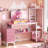 Reversible L Shaped Desk with Power Outlets and Fabric Drawers-1755578962