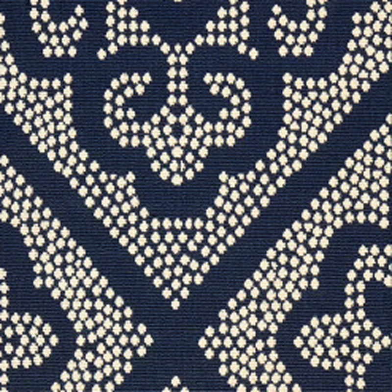 Tapis intérieur / extérieur bleu et ivoire 2 pi x 8 pi résistant aux taches