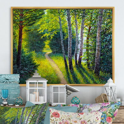 «Path To The Birch Tree Forest II», reproduction sur toile flottante