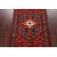 Tapis rouge en laine noué à la main de conception unique 3 pi 4 po x 4 pi 11 po Kairon
