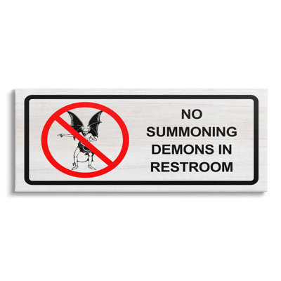 " Demons In Restroom Humor " by Lil' Rue Painting Print