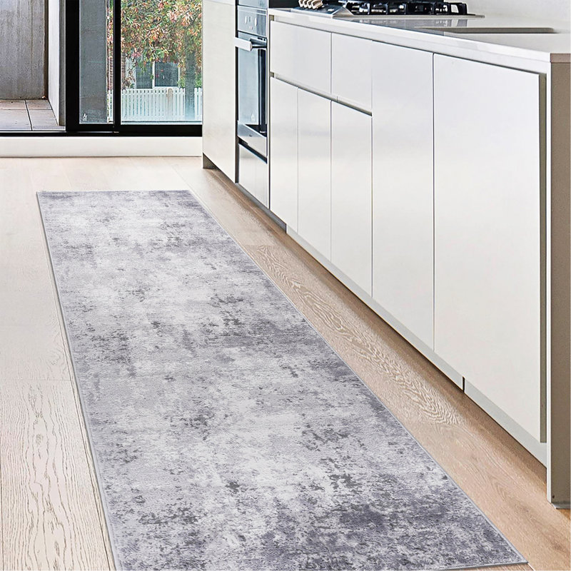 / Abstract Area Rug, Runner 2'2" x 8'