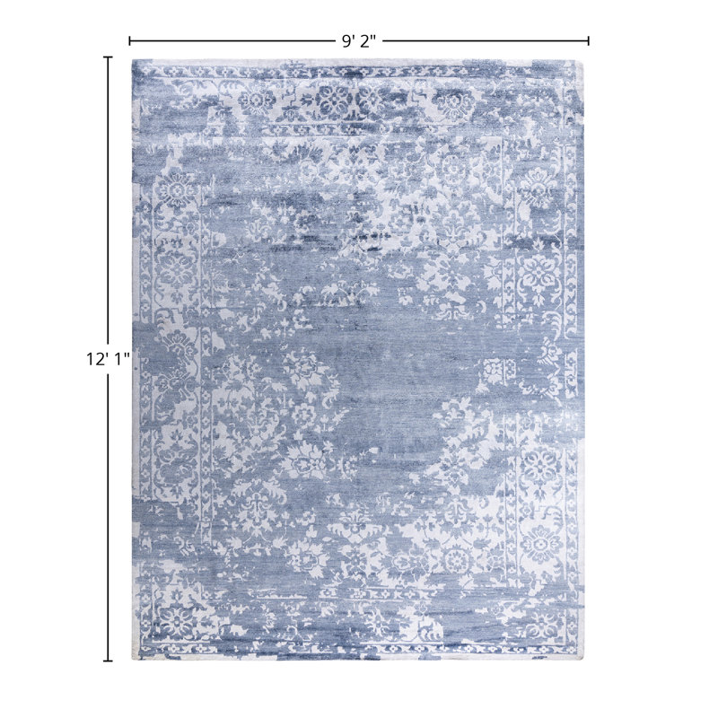 Overdyed One-of-a-Kind Rectangle 9'2" X 12'1" Hand Knotted Area Rug