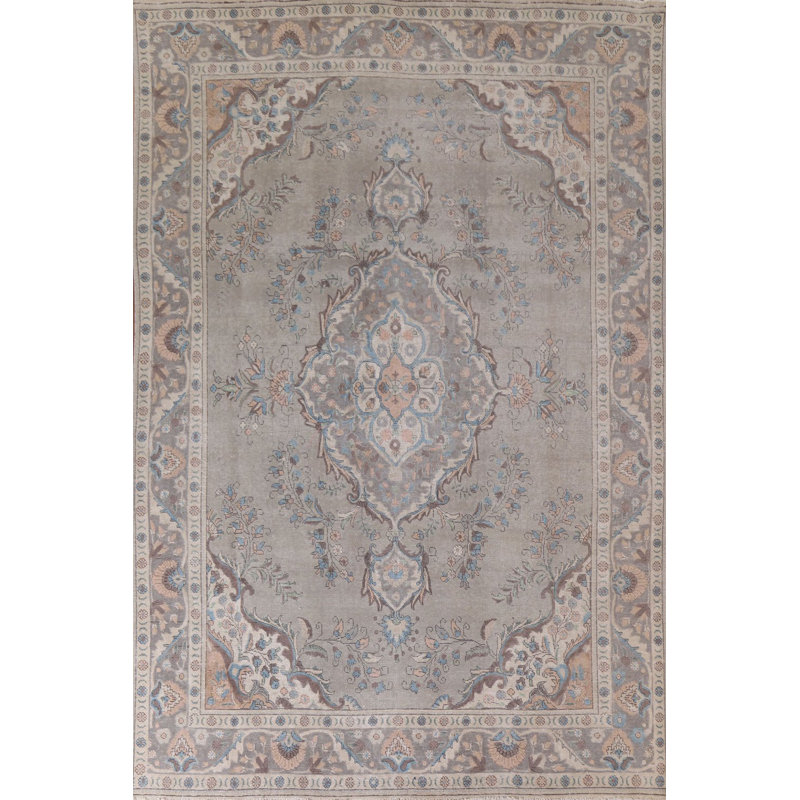 Tapis gris délavé traditionnel 8 x 11
