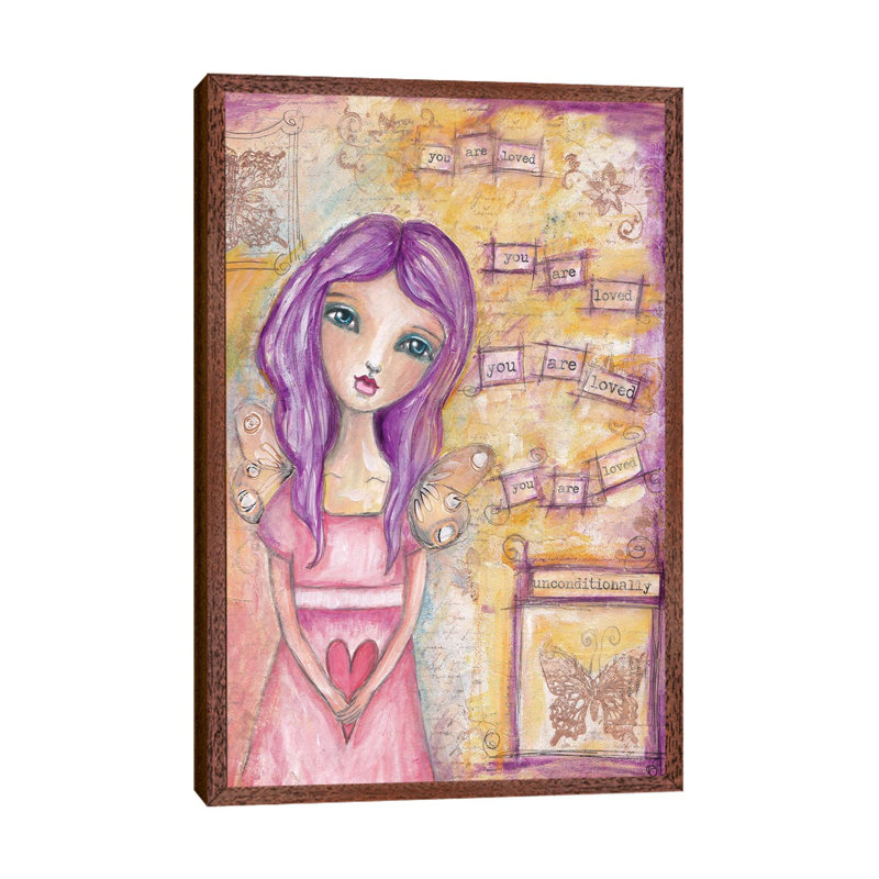 You Are Loved by Tamara Laporte - Print on Canvas, 66.04 cm H x 45.72 cm W, Classic Brown Wood Framed