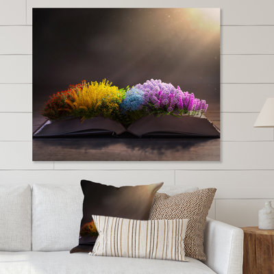 Fleurs colorées Bppl - œuvre d'art traditionnelle sur toile