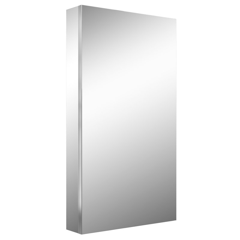 36"H Recessed or Surface Mount Frameless Medicine Cabinet With Mirror and 3 Adjustable Shelves, 36" H x 20" W