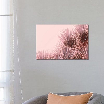 Boho Pink Palms by Ann Hudec - Wrapped Canvas Print