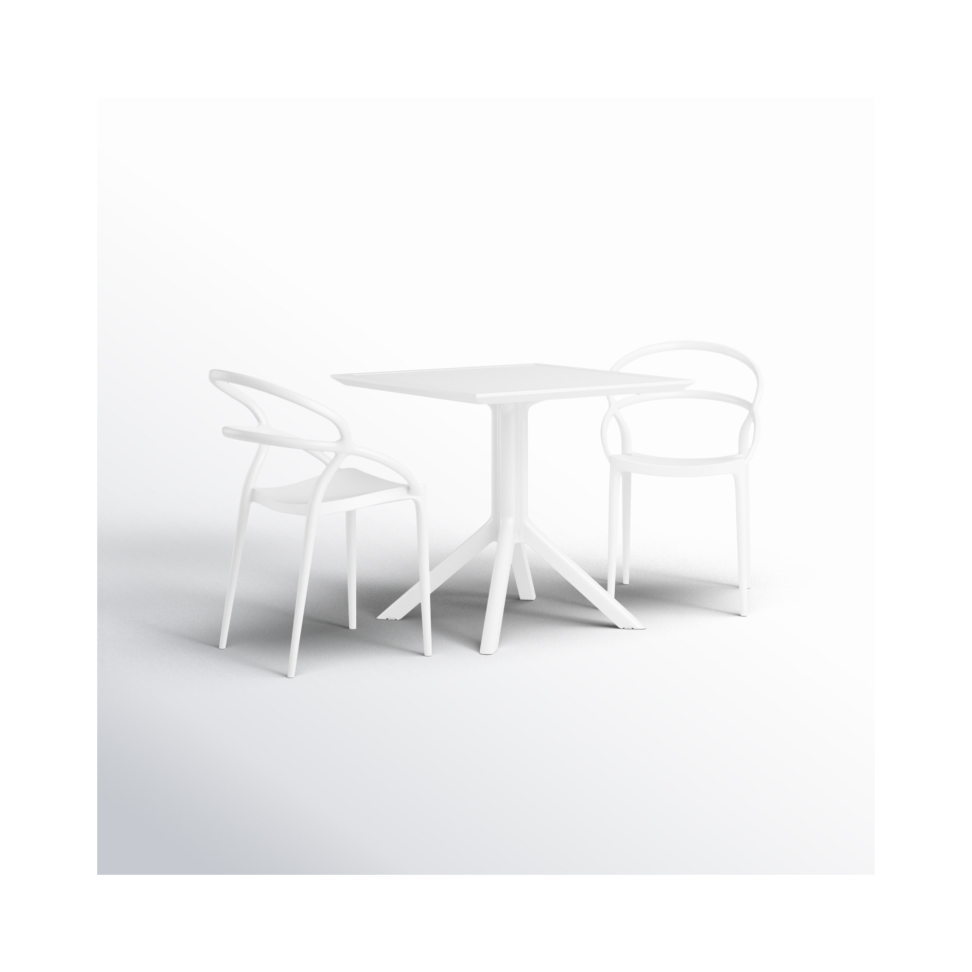 Farrah Patio 3 Piece Bistro Set, White