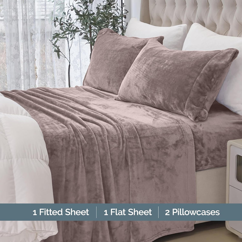 Ensemble de 4 valises pour chambre d'amis, Ensemble de draps pour lit simple TG avec 2 taies , Rose
