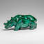 Genuine Polished Malachite Rhino Carving (129.2 Grams)