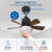 Socket Fan Light with Remote, Small Ceiling Fan with Lights, 1000LM Dimmable Light Bulb Fan with 3000K-6000K Selectable, 4 Speeds Socket Light Fans, E26 Base Screw in Fans for Bedroom, Kitchen, 17.7’’-1080939117-1080939116