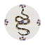 Sous-verres ronds en cuir végétalien bleu et blanc Thistle and Snake-1626477275