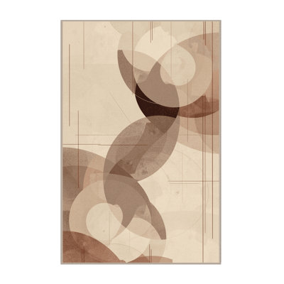 Tapis beige moelleux moelleux à motif géométrique Lotus