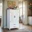 Armoire de rangement haute 27 po, commode avec tiroirs et portes