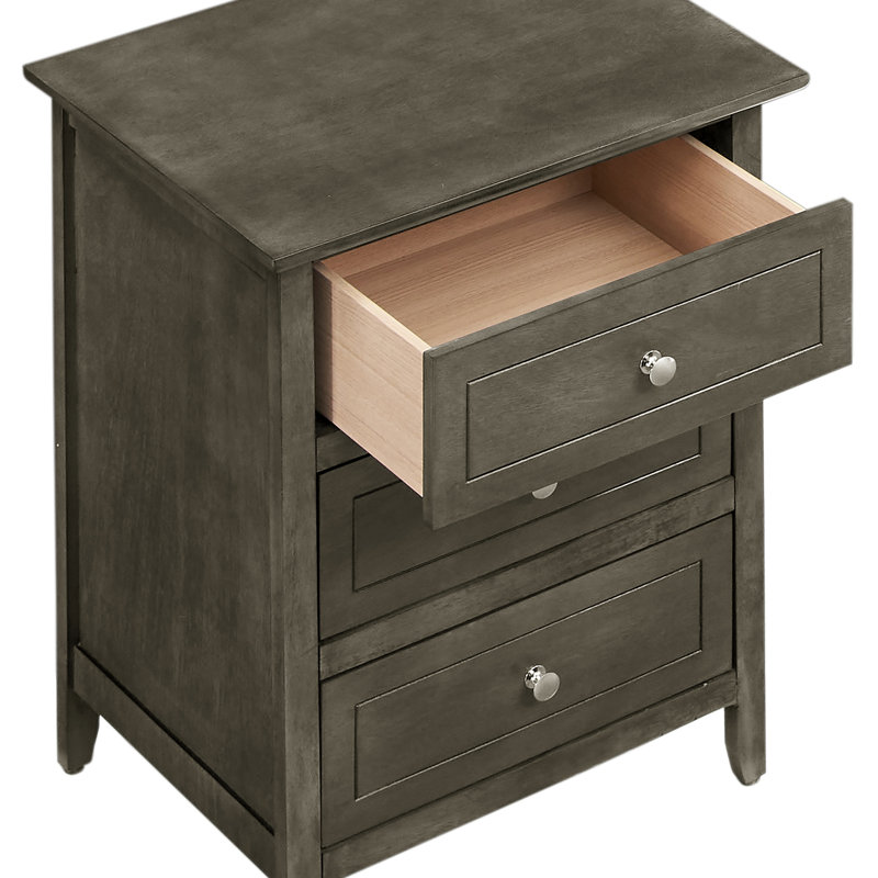Table de chevet transitionnelle grise sophistiquée, Gris