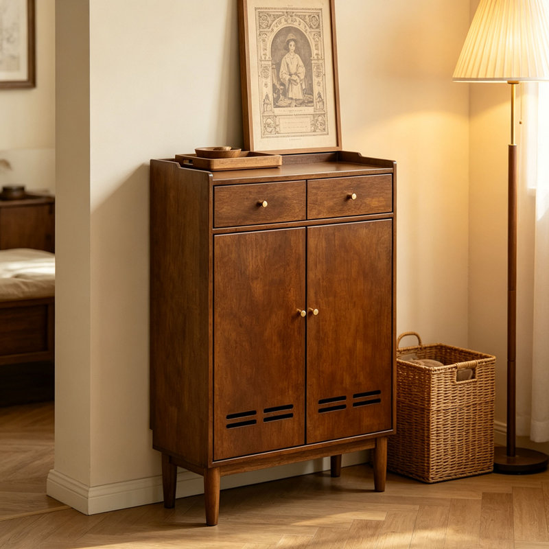 Armoire à chaussures American, 45.67"H x  31.50"W x  13.78"D, Brown