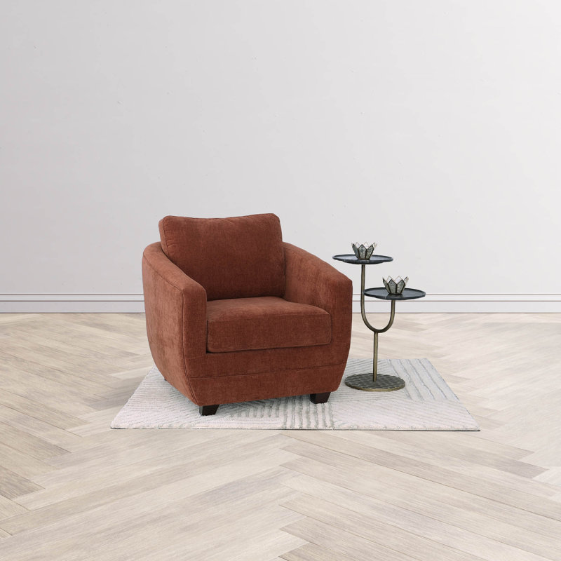 Fauteuil club en velours de 35 po de largeur, Mélange de polyester or