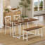 Ensemble de table et de chaises 4 pièces avec dossier, style industriel et structure robuste pour salle à manger-430481224-430481226