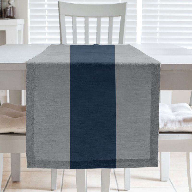 Minnesota Basketball Table Runner, 90" L x 16" W, Gray/Navy/Gray, Cotton Twill