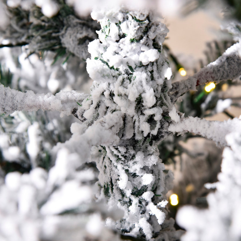 Sapin de Noël artificiel enneigé 6 pi avec des branches réalistes, 250 lumières DEL et 462 pointes, H 5,9 pi