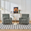 Chaise d'appoint moderne avec accoudoirs, fauteuil rembourré confortable pour le salon, fauteuil rayé avec garniture cloutée, idéal pour la maison et le bureau-1748014097