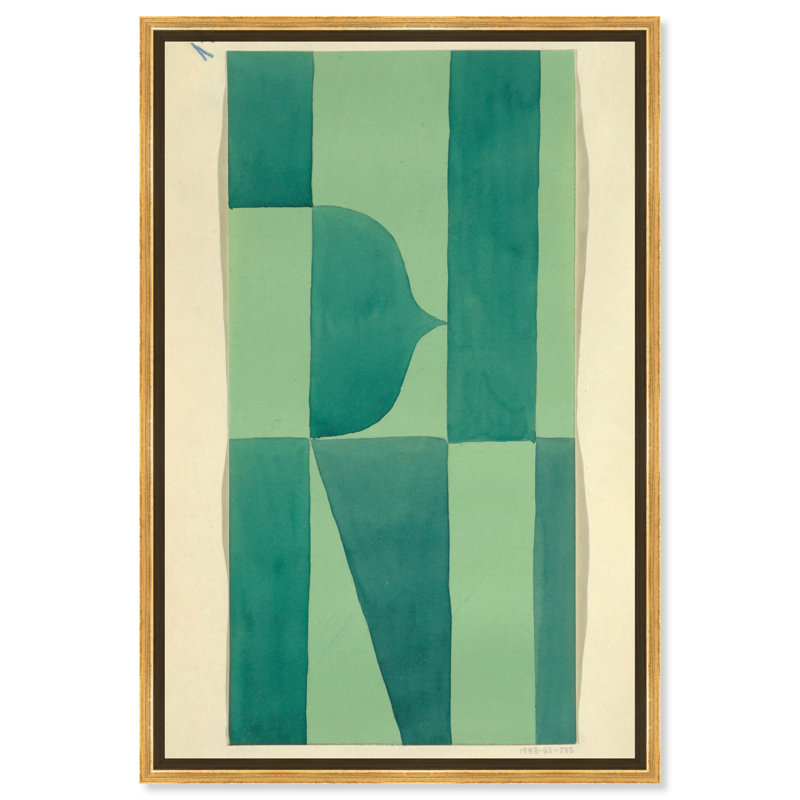 Textile Design - Peinture sur toile, H 15 po x l 10 po, Cadre doré