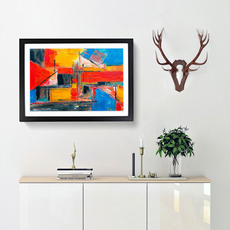 Abstract Vol.388 by S.Johnson - Framed Print, 27cm H x 36cm W x 2cm D, Black Framed