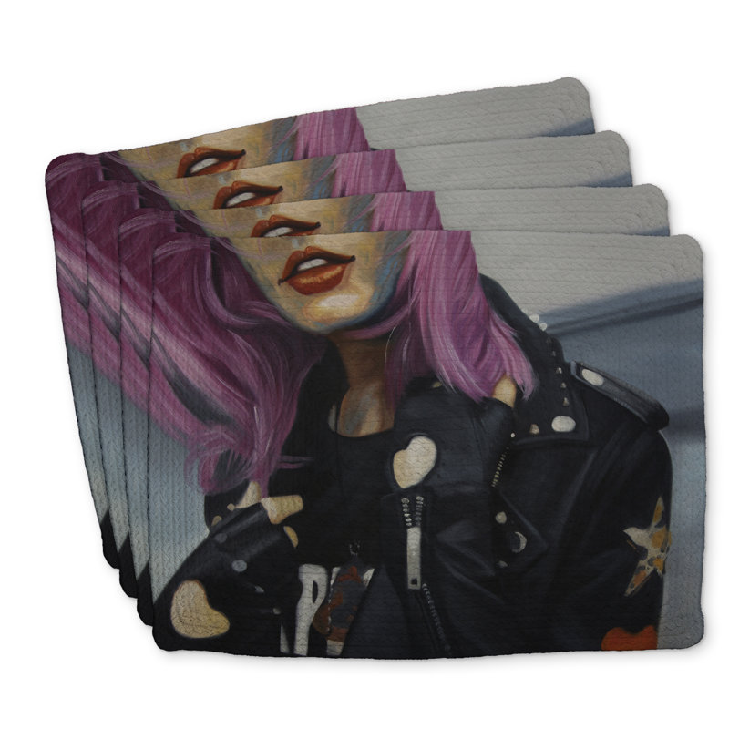 Napperon Young Punk Woman Ensemble de 4