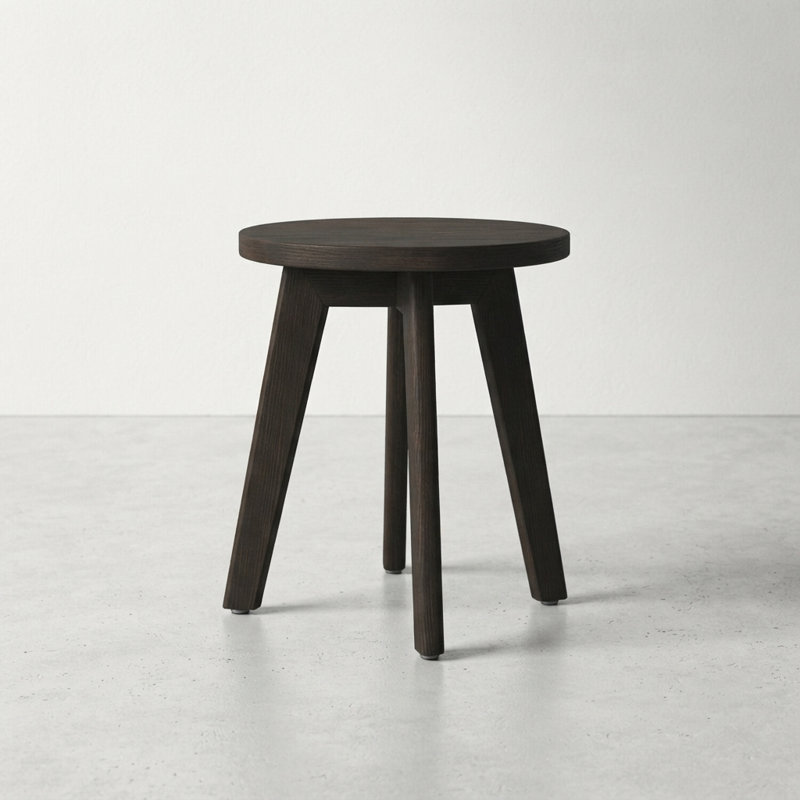 Table d'appoint ronde en bois massif Marina, table d'appoint à trépied en bois d'acacia de style Mid-Century