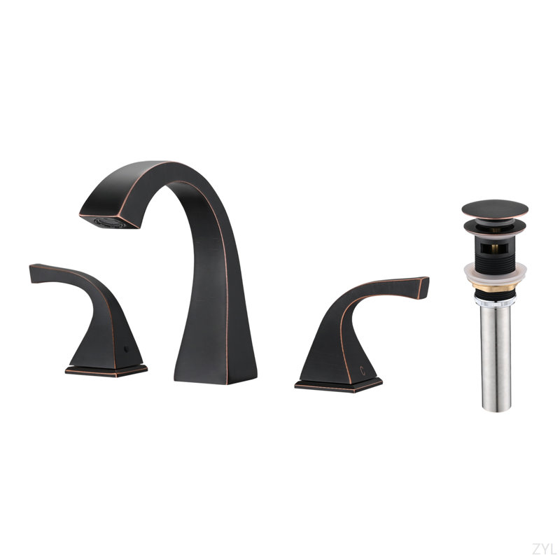 2-Handle Bathroom Sink Faucet With Drain, Oil-Rubbed Bronze