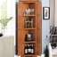 Armoire garde-manger à 4 coins - Maximisez l'espace de rangement Fabrication de finition antique en chêne pour l'unité de cuisine de 72 po avec poignées en métal American Home