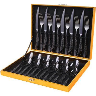 Hammer Made Black Silverware Set